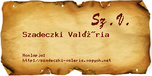 Szadeczki Valéria névjegykártya