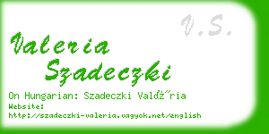 valeria szadeczki business card